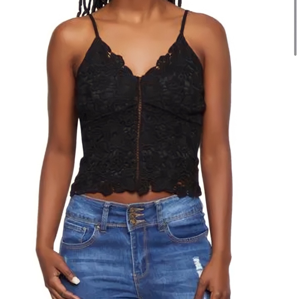 Small black lace top